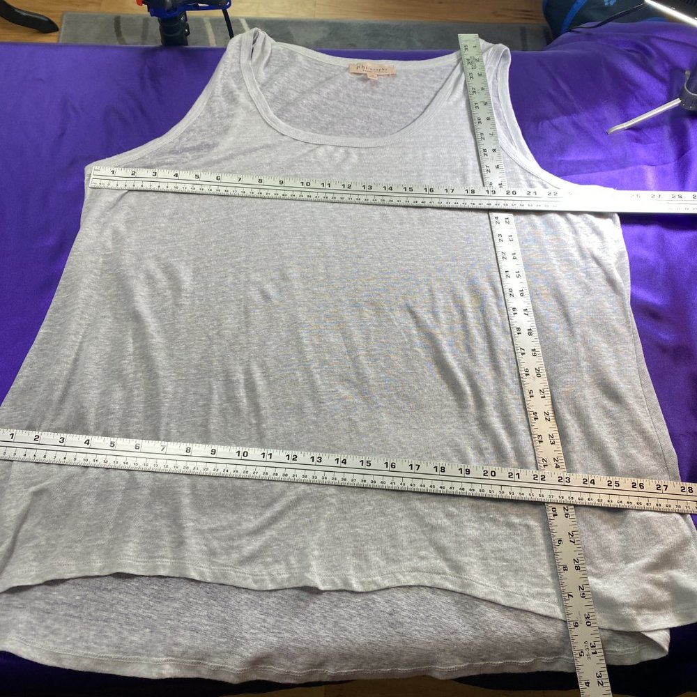 📌Philosophy Light Gray Linen Top & Tank top under - Picture 7 of 14